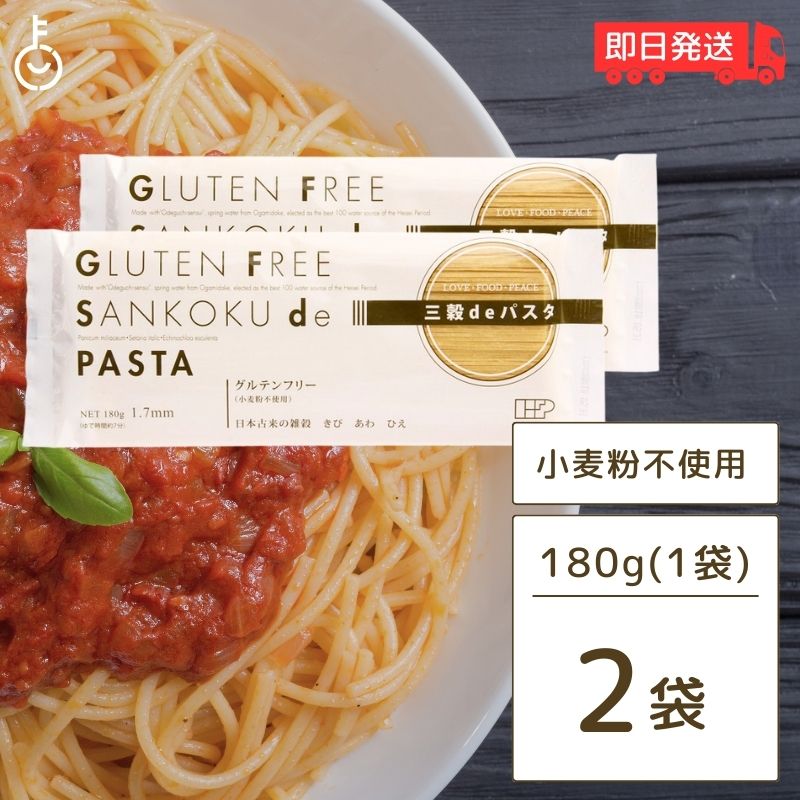  創健社 三穀deパスタ 180g 2個 グルテンフリー 三穀 パスタ スパゲッティ スパゲッティー マクロビ ビーガン ヴィーガン タピオカ 麺 うるちきび うるちあわ ひえ きび あわ 米粉 送料無料