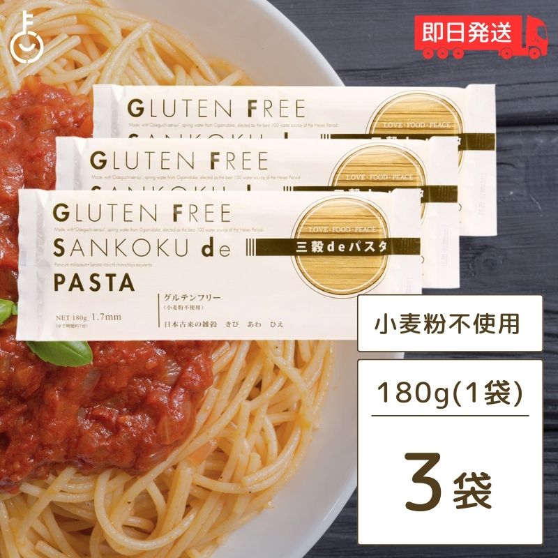  創健社 三穀deパスタ 180g 3個 グルテンフリー 三穀 パスタ スパゲッティ スパゲッティー マクロビ ビーガン ヴィーガン タピオカ 麺 うるちきび うるちあわ ひえ きび あわ 米粉 送料無料