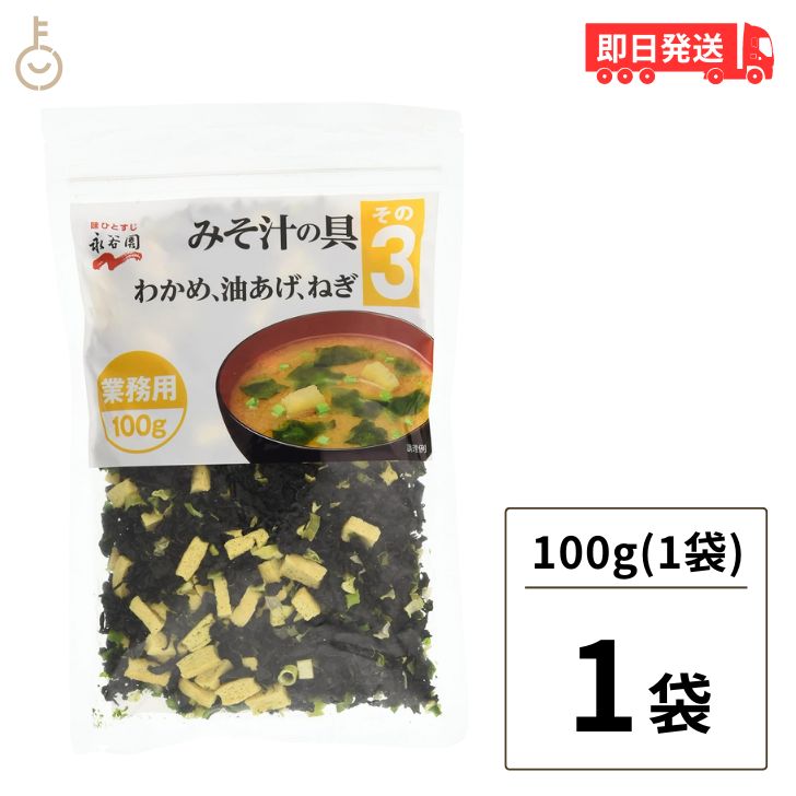 永谷園 業務用 みそ汁の具 その3（わかめ・油揚げ・ねぎ）100g 1個 みそ汁 味噌汁 大容量 味噌汁の具 乾燥具材 送料無料 父の日 早割