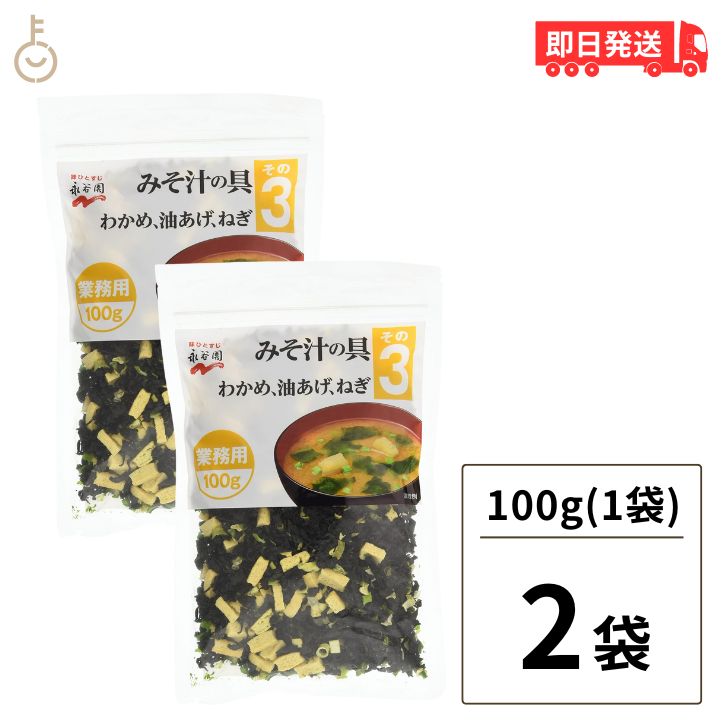 永谷園 業務用 みそ汁の具 その3（わかめ・油揚げ・ねぎ）100g 2個 みそ汁 味噌汁 大容量 味噌汁の具 乾燥具材 送料無料 父の日 早割