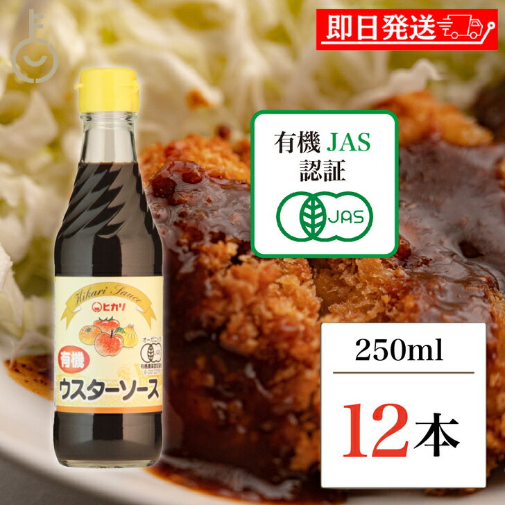 【レビュー投稿で500円OFFクーポン】 光食品 有機 ウスターソース 250ml 12個 保存料 着色料 化学調味料 無添加 ヒカリ 有機JAS ウスター ソ...