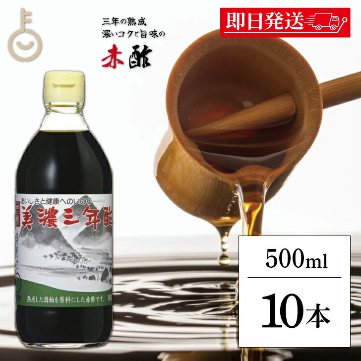 【ブラックフライデー限定!最大2000円OFF】 内堀醸造 美濃三年酢 500ml 10個 内堀 三年酢 粕酢 赤酢 江戸前赤酢 三年熟成 穀物酢 かす酢 うち...