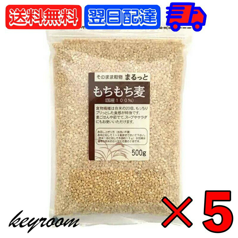 【ポイント2倍！最大2000円OFF】 まるっと もちもち麦 500g 5袋 ライスアイランド 大麦 国内産 もちもち麦 業務用 大容量 国産 食物繊維 白米 麦ご飯 麦ごはん スープ サラダ もちもち 麦 お試し ポイント消化 送料無料 父の日 早割