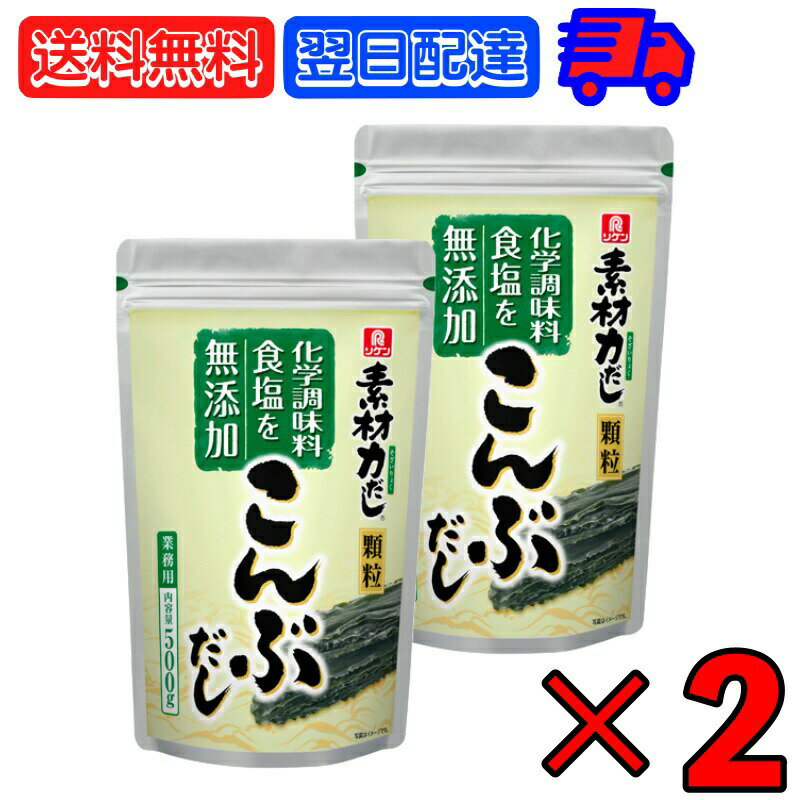 【ポイント2倍！最大2000円OFF】 理研 リケン 素材力 こんぶだし 顆粒 業務用 500g 2個 昆布 昆布だし こんぶ こんぶだし 出汁 だし 和風だしの素 和風 だしの素 出汁の素 素 化学調味料 食塩不使用 顆粒タイプ 調味料 料理 簡単 送料無料 父の日 早割