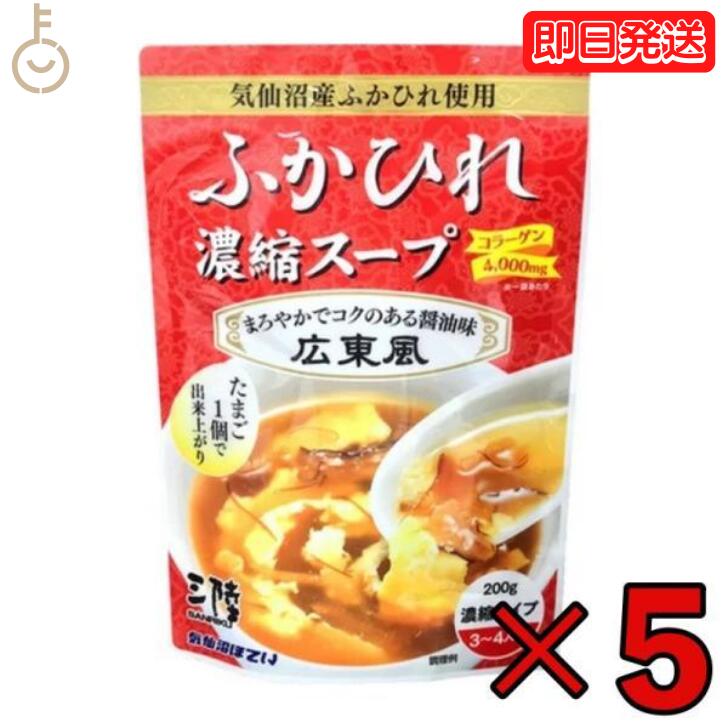 【マラソン限定！最大2000円OFF】 気仙沼ほてい ふかひれ濃縮スープ 広東風 200g 5個 フカヒレスープ ふかひれスープ…