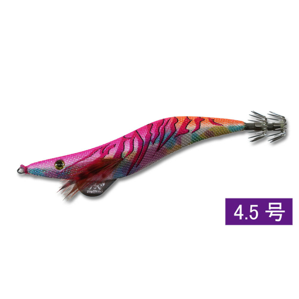 木蝦 - キーストン（keystone)エギ大分プラプラ（egi　oita plapla)　4.5号　メタリカルマーブルピンク　【エギング、餌木】