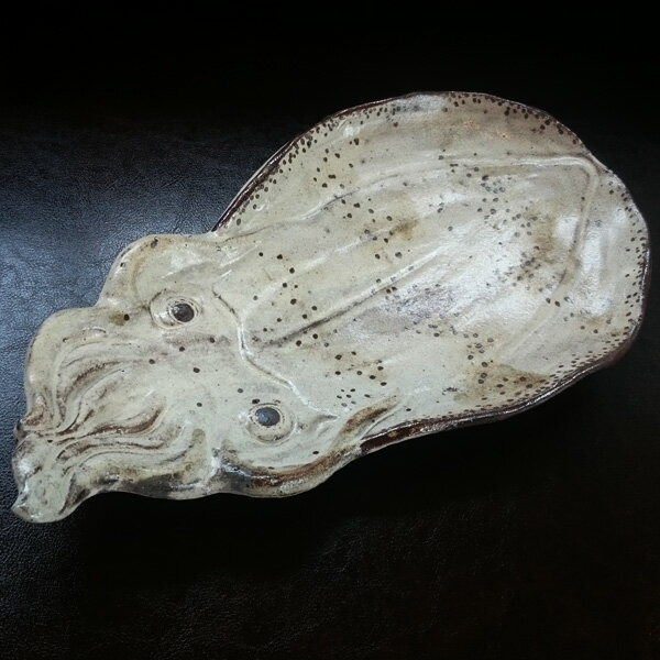 小杉窯作　アオリイカ大皿　唐津焼　【誕生日プレゼント、父の日、還暦祝い 釣り】