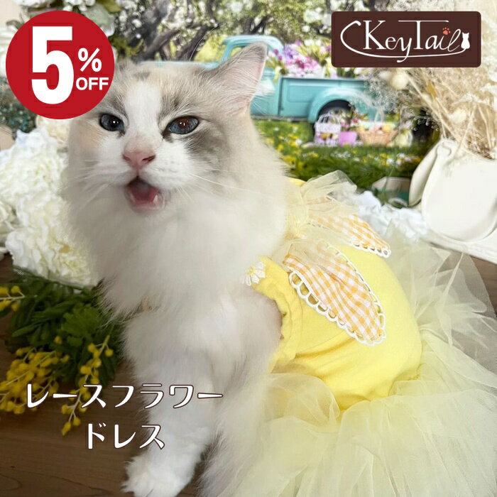 ＼店内最大50％OFF!！／　猫 洋服 ペット用ドレス ドレス かわいい フリル ワンピースレース フラワー ドレス リボン おしゃれ インスタ映え お花 レース 子犬 ペット お出かけ ねこの洋服 犬の洋服 SNS映え お姫様 記念撮影 パーティー 誕生日