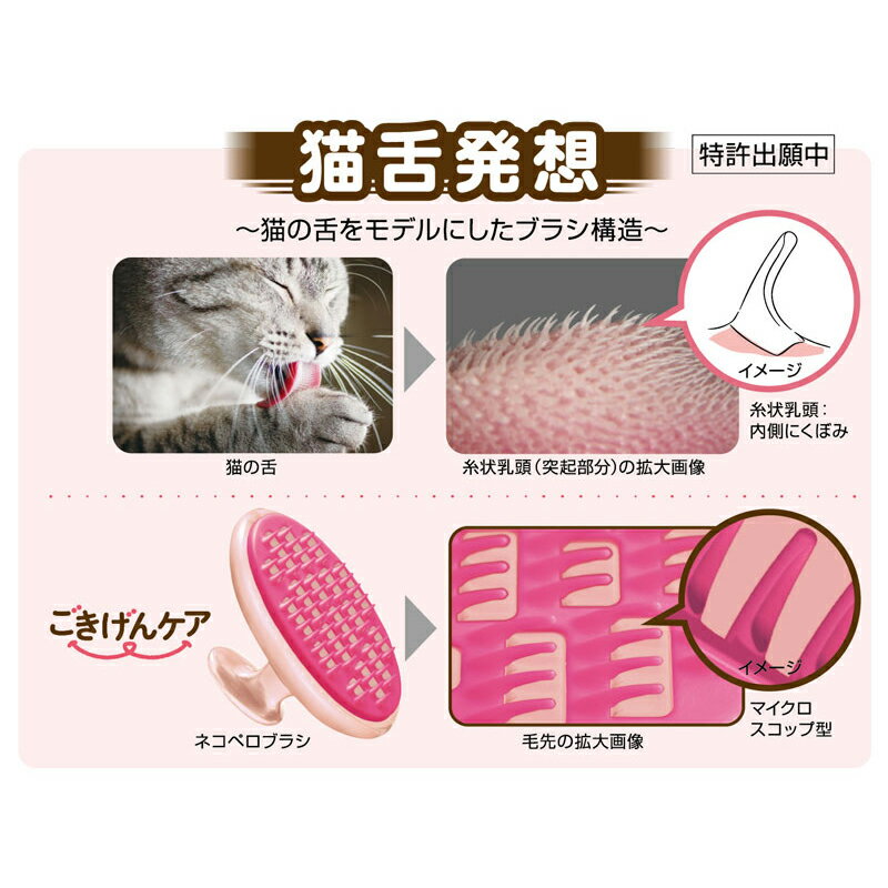 ＼6月9日は全品ポイント3倍！／ ブラシ ペットキレイ ごきげんケア ネコペロブラシ 猫 子猫 cat ブラッシング 毛づくろい 猫の舌 猫舌 ペット 猫用品 ペット用品 抜け毛 リラックス グリップ型 成猫 毛並み 換毛期 お手入れ - Image 3