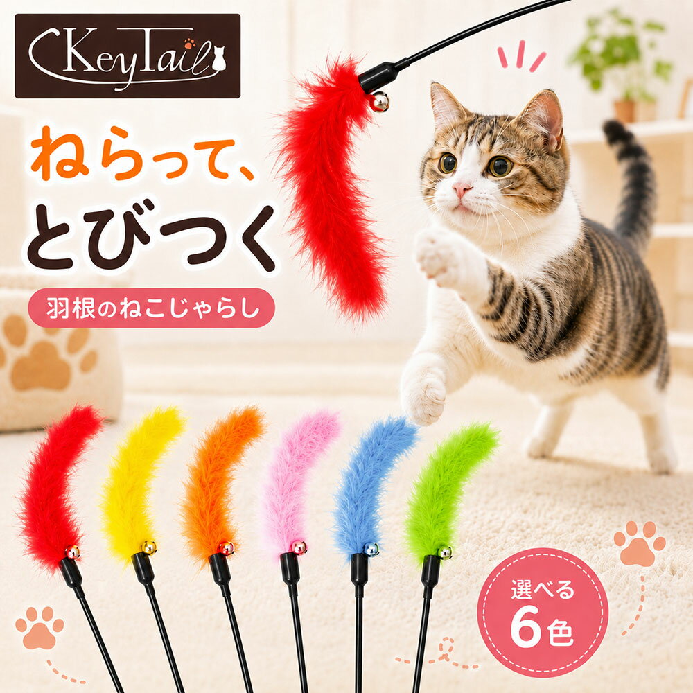 Rakuten - ＼アフターセール実施中！／ じゃらし ねこじゃらし 猫 ねこ じゃらし 猫じゃらし 猫用 おもちゃ 羽根のねこじゃらし 雑貨 天然 遊び ペット グッズ ペット用品 運動不足解消 猫用品 キーテイル