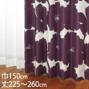 KEYUCA ケユカ カーテン ドレープ パープル 形状記憶 遮光2級 ウォッシャブル 巾150×丈225〜260cm TDOS8079[カーテン 遮光カーテン...