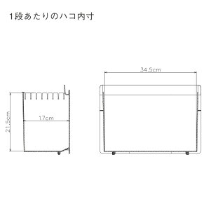 rectieボックス3段37.5LW40×D19.5×H89cm