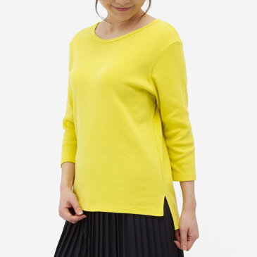 【特別価格】 【KEYUCA公式店】ケユカ クルーネック7分袖Tシャツ | 無地 シンプル ホワイト 白 ブラック 黒 ベージュ イエロー 黄色 サックス 水色 服 レディース 通勤 通学 部屋着 日本製 ウォッシャブル おしゃれ トップス tシャツ ティーシャツ 重ね着 インナー