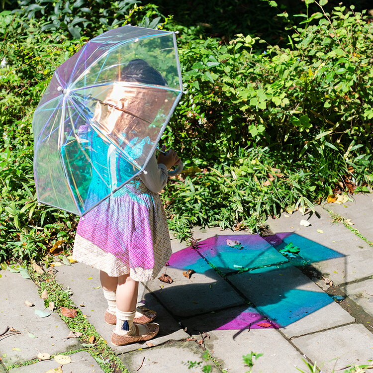 暗い道でも光って安心 360 リフレクター付き ケユカ キッズ 長傘 虹色ビニール 45cm 雨傘 レイングッズ 子供用 リフレクター付き 撥水加工 無地 シンプル おしゃれ かわいい ジュニア こども傘 グラスファイバー ビニール 女の子 100 本物 子供用傘 可愛い 子供 ビニール