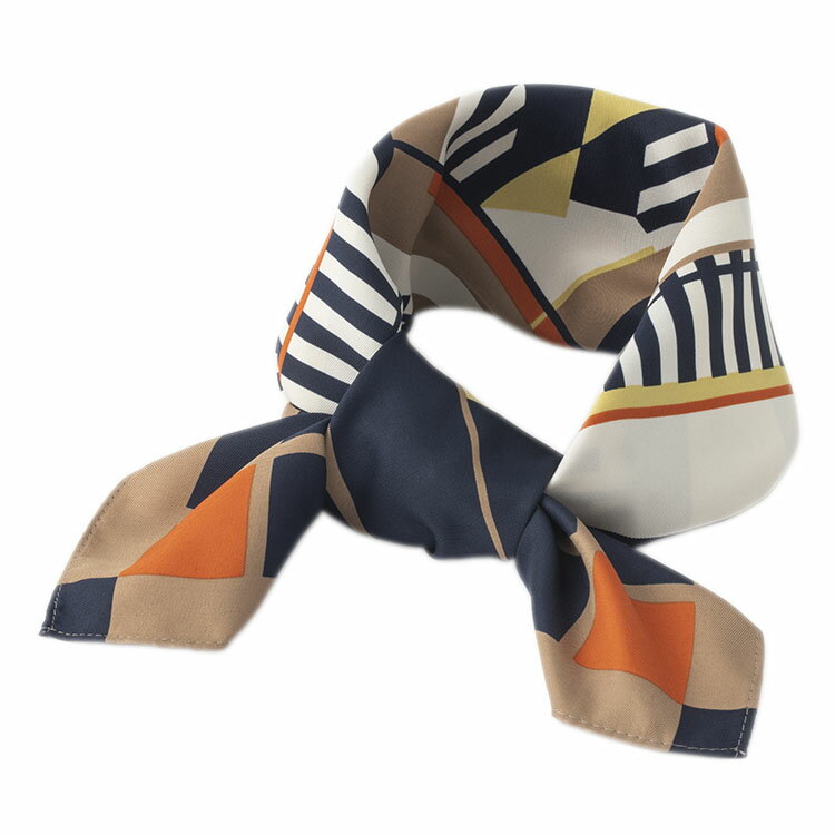 【KEYUCA公式店】ケユカ 抗菌UVクロスストライプスカーフ [レディース スカーフ UVカット 抗菌 小物 きれいめ ワンポイント 正方形 ベージュ レッド 通販]のサムネイル