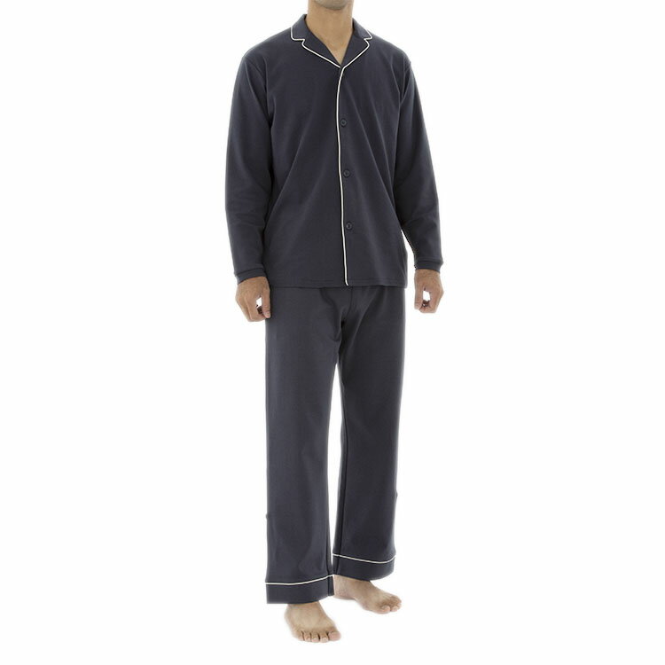 【KEYUCA公式店】ケユカ 家事がラクにできるストレッチコットンパジャマ 男女兼用 ネイビーブルー [寝間着 寝巻き ルームウェア ユニセックス 通販]【グッドプライス】のサムネイル