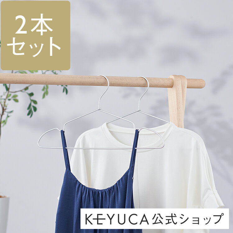 ケユカ アルミハンガー バータイプ ひも掛け付シャツ・Tシャツ用 2本セット