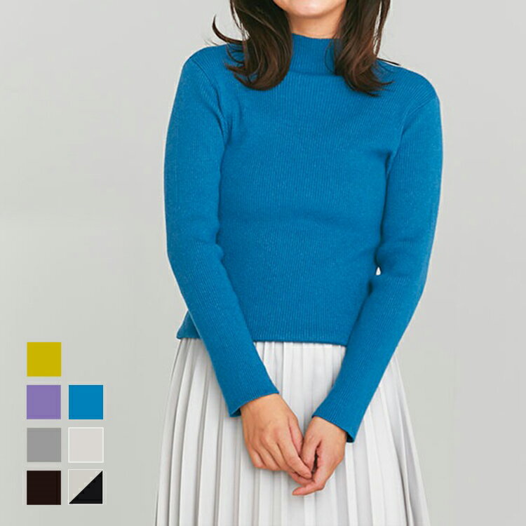 【KEYUCA公式店】ケユカ ハイネックスリットスリーブリブニット [レディース ファッション トップス 長袖 ストレッチ 無地 シンプル おしゃれ 通販]【グッドプライス】