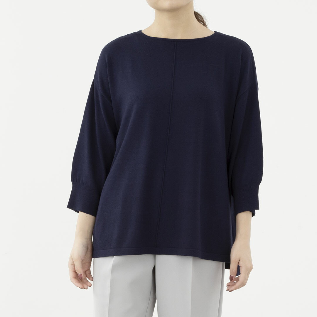 【KEYUCA公式店】ケユカ サラサラスラブニットチュニック [レディース トップス ニットトップス カットソー 抗菌防臭 ウォッシャブル 洗える 2024新作 春 スリット 通販]