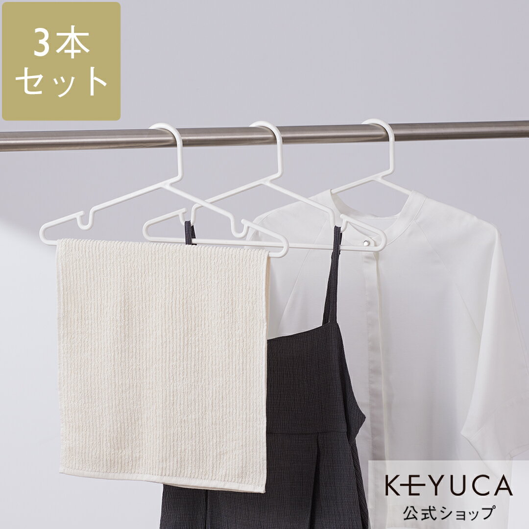 【KEYUCA公式店】ケユカ AST ハンガー バータイプ 3本セット ホワイト[洗濯ハンガー 衣類ハンガー 洋服ハンガー スタンダード おしゃれ オシャレ モ...