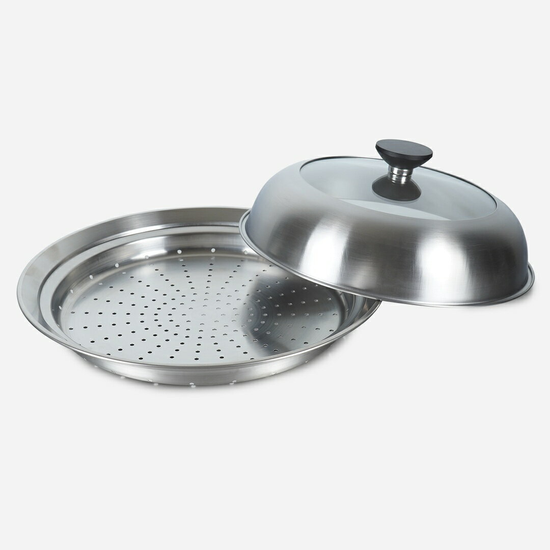 【KEYUCA公式店】ケユカ フライパン用フタ付きステンレス蒸し器 [日本製 蓋 調理器具 ドーム型 ガラス窓付き 強化ガラス 鍋]