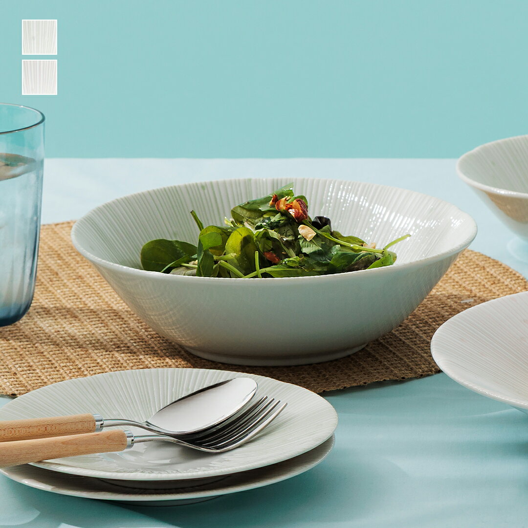 【KEYUCA公式店】ケユカ [美濃焼]あざみボウル 21cm [日本製 国産 食器 鉢 皿 深皿 ピンク グリーン シンプル 通販]