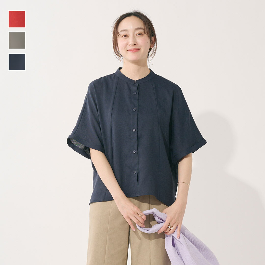 Rakuten - 【KEYUCA公式店】ケユカ【すごナノ撥水】リネンライク5分袖シャツ[レディース トップス シャツ オーバーサイズ 5分袖 防汚撥水 涼やか 光沢感 羽織り おしゃれ 30代 40代 50代 洗える ウォッシャブル 通販]