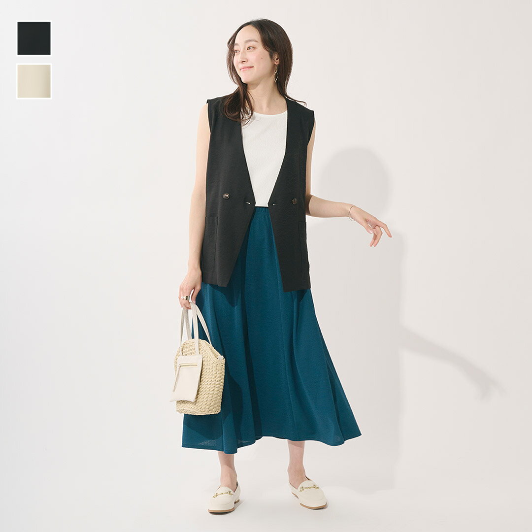 Rakuten - 【KEYUCA公式店】ケユカリネンライクWジレ[レディース ジレ カーディガン 羽織 Vネック 上品 おしゃれ 30代 40代 50代 洗える ウォッシャブル 通販]