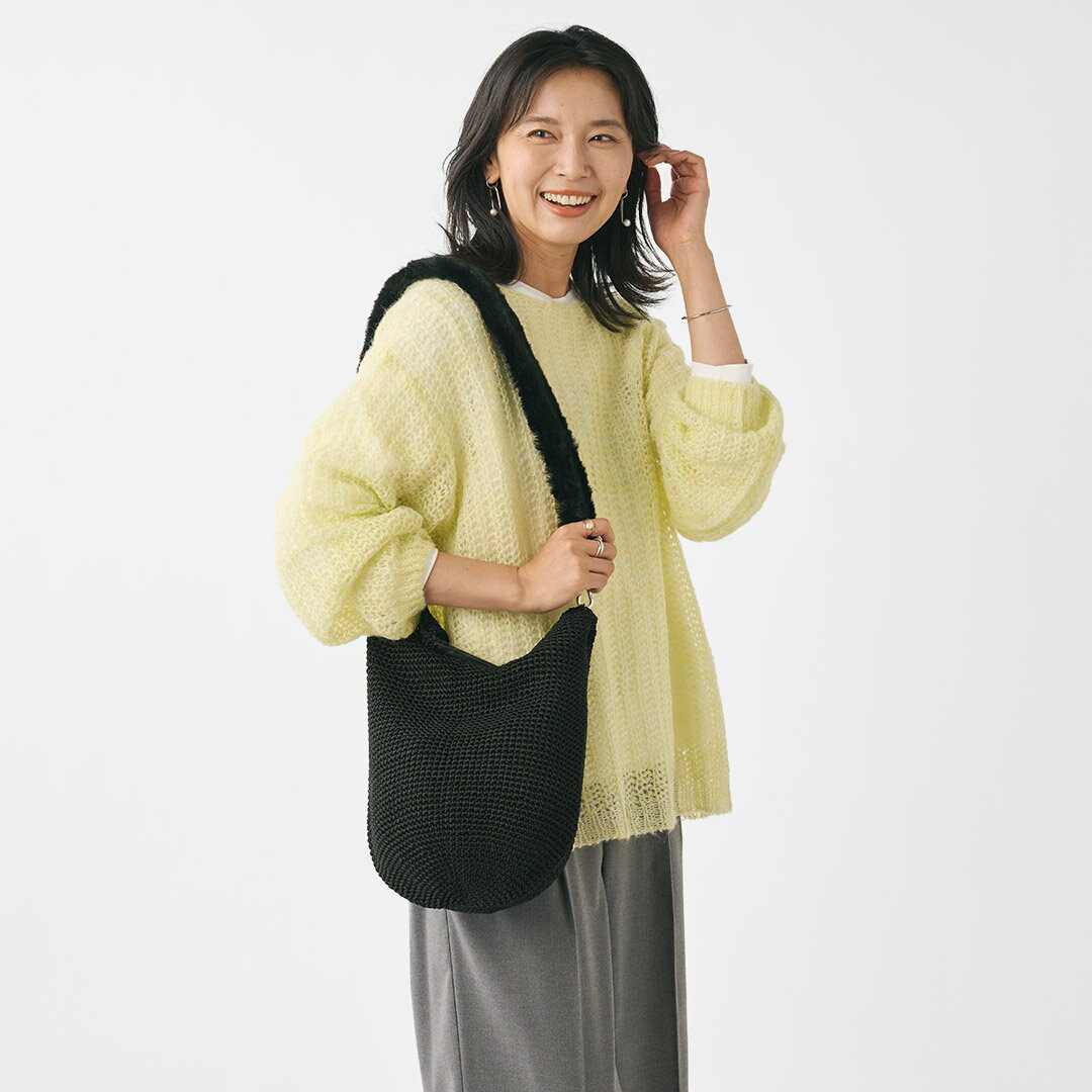 【KEYUCA公式店】ケユカN2WAYメッシュくり手丸底バッグ[バッグ かばん トート ショルダー ハンドメイド レディース おしゃれ 30代 40代 50代 通販]