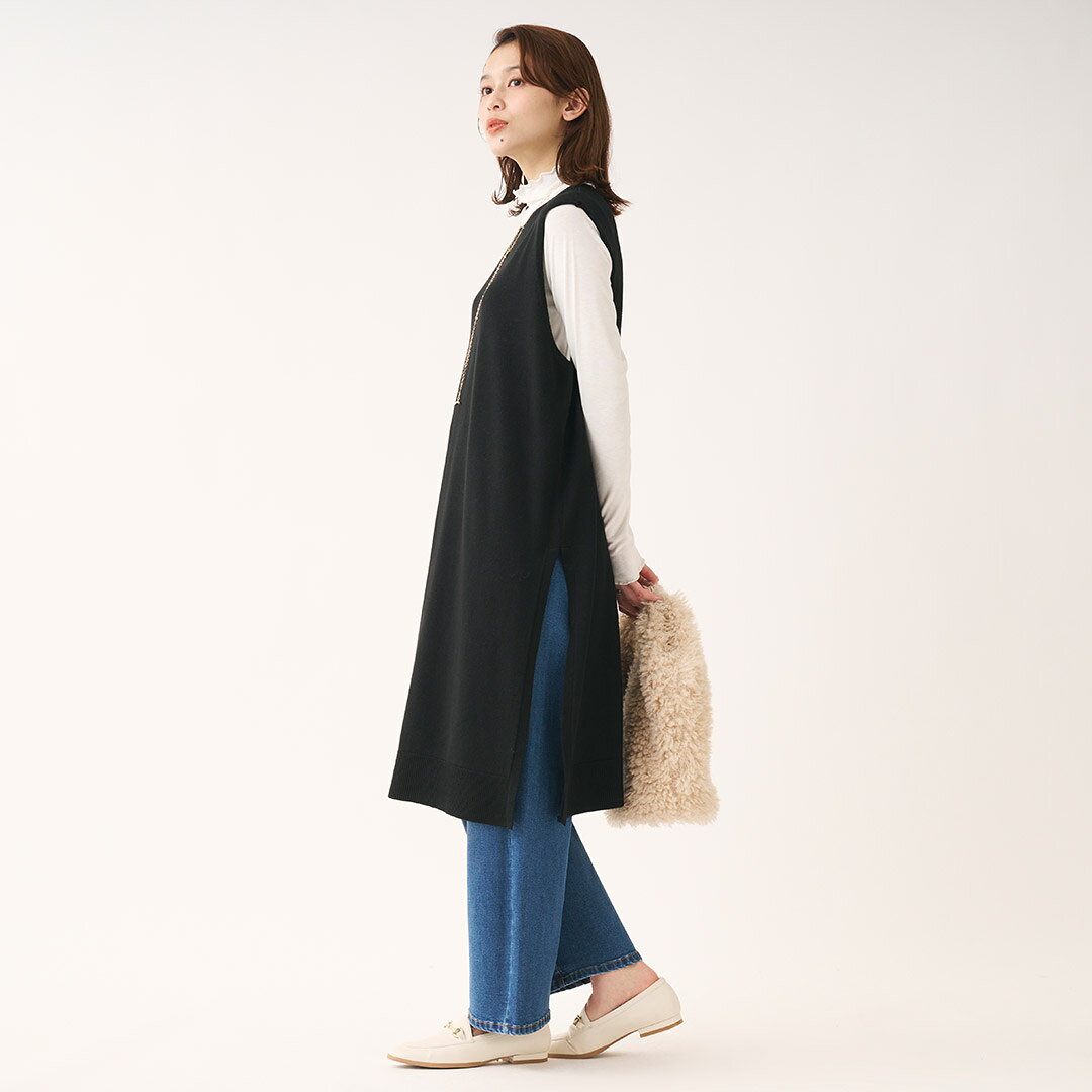 【KEYUCA公式店】ケユカ ロングニットベスト[レディース トップス ベスト ニット ...