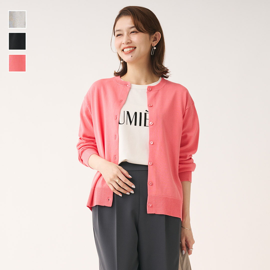 [KEYUCA 공식점] 케유카 크루넥 니트 가디건[레이디스 탑스 가디건 니트 크루넥 품위 베이직 통년 워셔블 세련된 30대 40대 50대 씻을 수 있는 워셔블 통판]