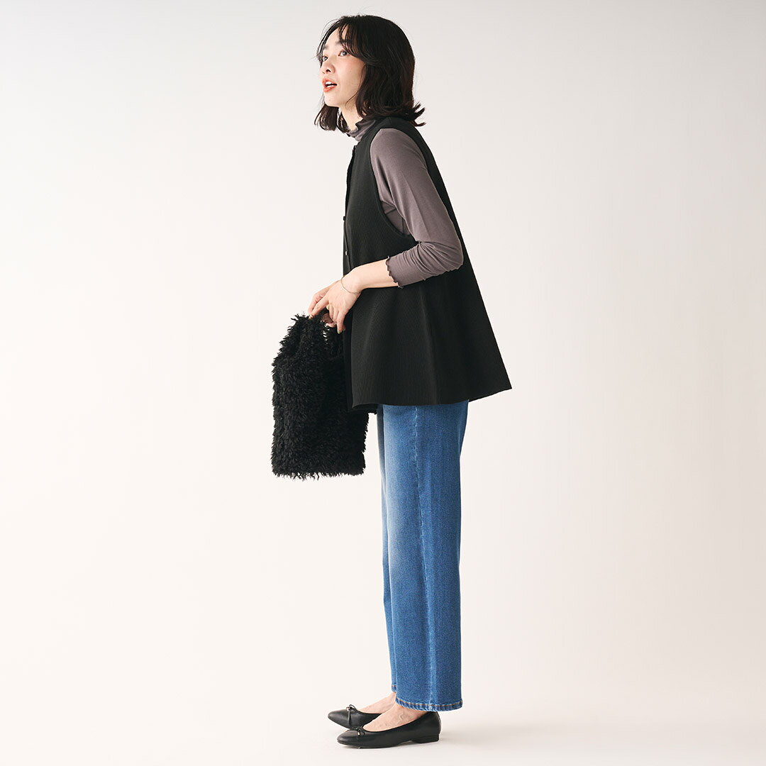 【KEYUCA公式店】ケユカペプラムニットベスト[レディース トップス ジレ ニット 大...