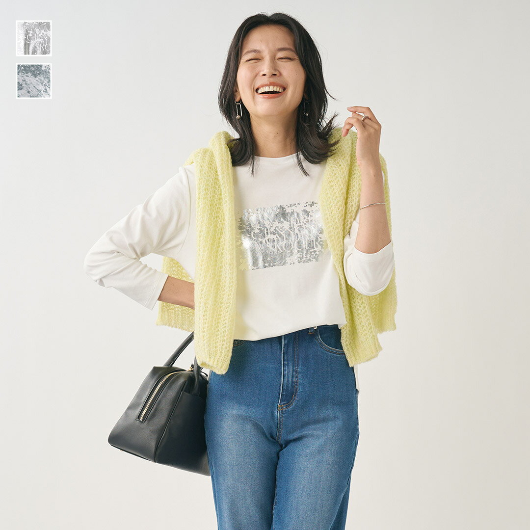 Other - 【KEYUCA公式店】ケユカ箔・フォトプリント長袖Tシャツ[レディース トップス Tシャツ ロングTシャツ ロンT プリントTシャツ コットン 綿100％ おしゃれ 秋冬 30代 40代 50代 洗える ウォッシャブル 通販]