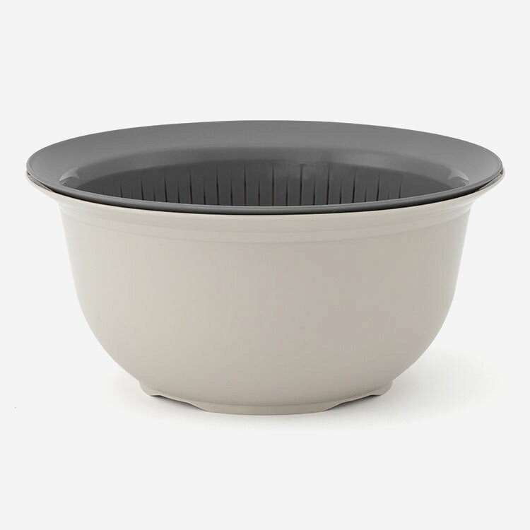 【KEYUCA公式店】ケユカ しっかりつかめるフチ付 ザルボウルセット[キッチン用品 調理器具 電子レンジ対応 食洗機対応 縦スリット 無地 シンプル おしゃれ ザル ボウル セット かわいい 耐熱 目盛 レンジok 野菜 水切り 取っ手 ざる 米研ぎ 米研ぎボウル ボール 水切りざる] keyuca-10036765 KEYUCA サンプル画像2