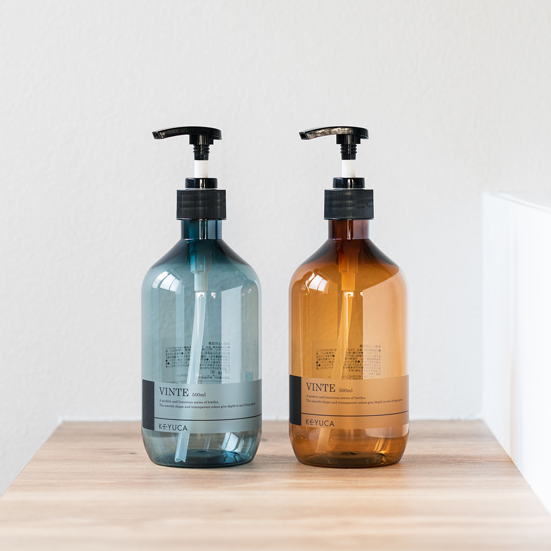 【KEYUCA公式店】ケユカ VINTE ボトル 500ml[ソープディスペンサー 詰め替えボトル ソープボトル プラスチック シャンプーボトル サニタリー モ...