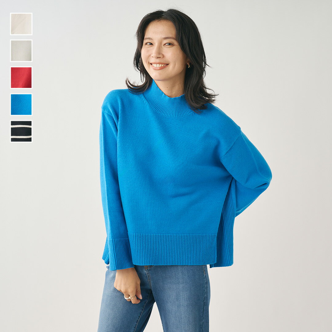 [KEYUCA 공식 점] 케 유카 터프 니트 하이넥 탑스 [레이디스 탑스 긴 소매 신작 겨울 니트 터프 니트 털이 되기 어려운 텀블 건조 가능 예쁘게 서스테인블 심플 세련된 씻을 수 있는 워셔블 통판]