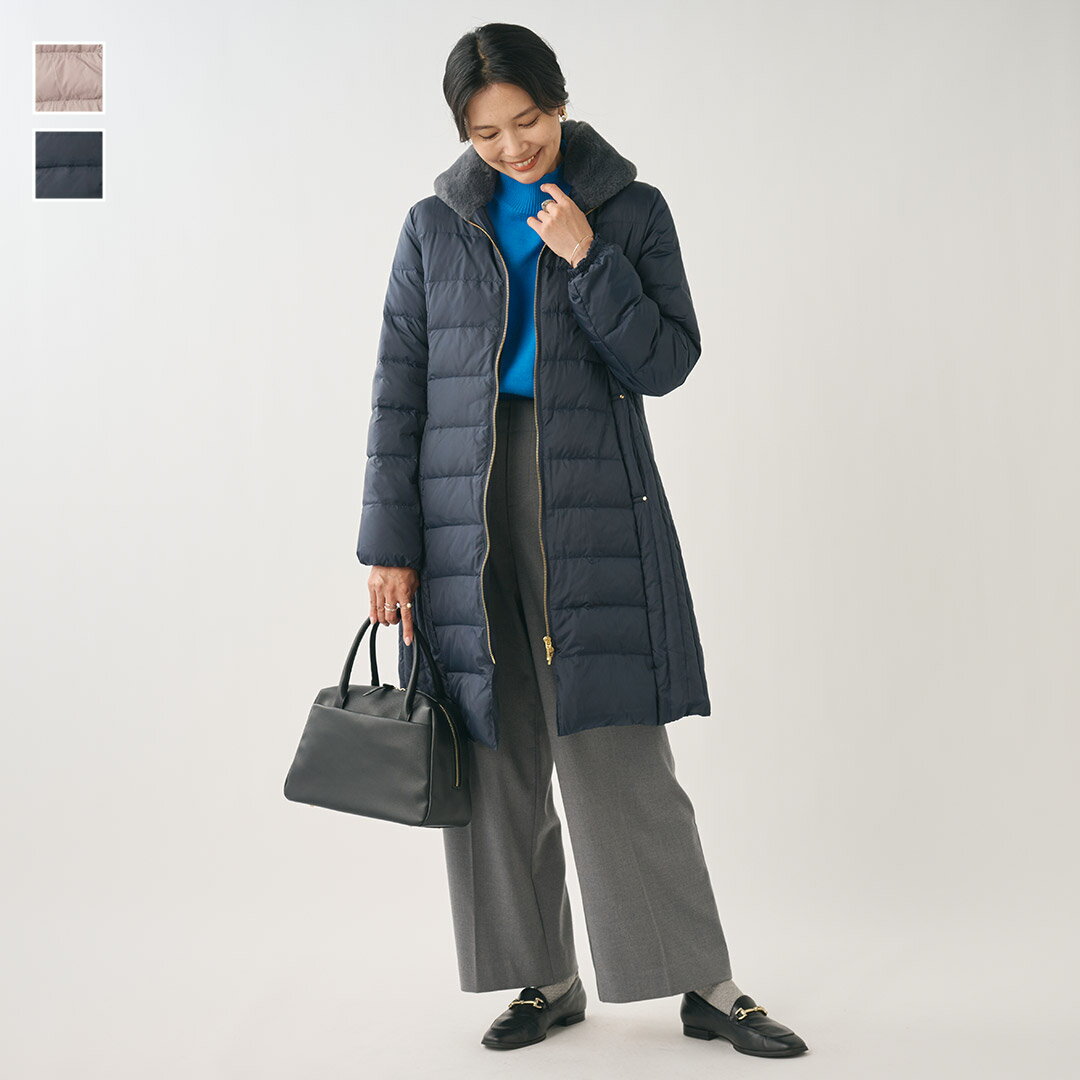 乐天商城 - 【KEYUCA公式店】ケユカ フェイクファーコンビパネルダウンコート[レディース アウター ダウン ダウンコート コート ファー ロング ロングコート 上品 冬 おしゃれ 30代 40代 50代 洗える ウォッシャブル 通販]