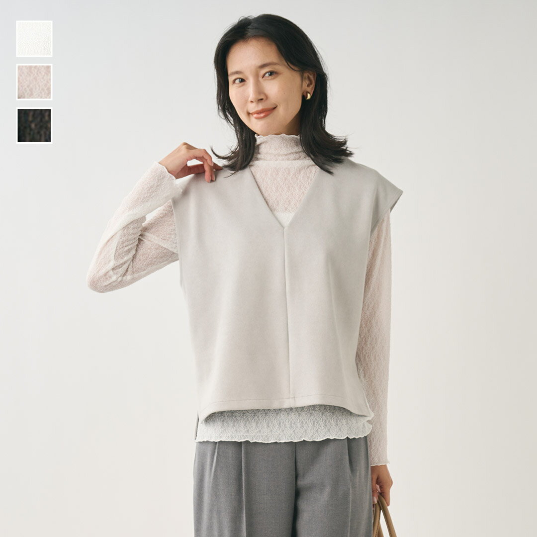 Rakuten - 【KEYUCA公式店】ケユカ ストレッチレースハイネックトップス[レディース トップス ハイネック ストレッチ レース インナー ウォッシャブル ストレッチ おしゃれ 30代 40代 50代 洗える ウォッシャブル 通販]