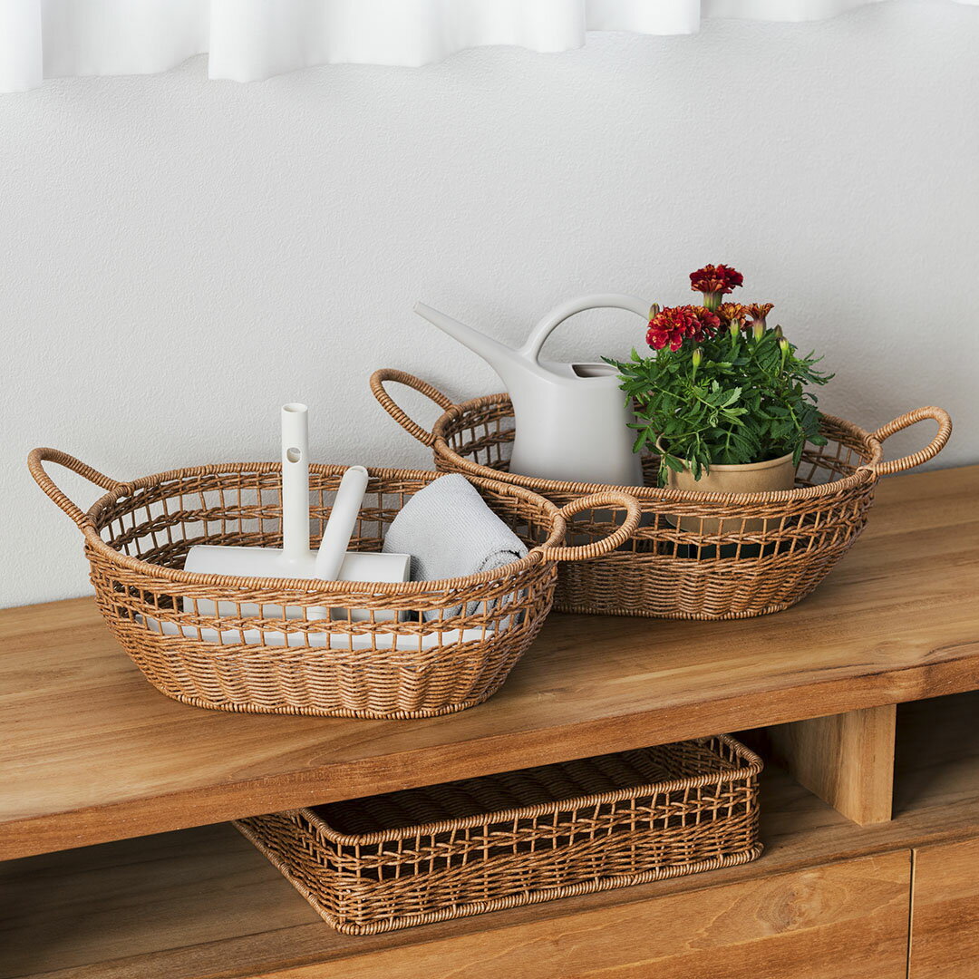 ラタン製オーバル収納バスケット 楽天市場】ラタンバスケット オーバルの通販