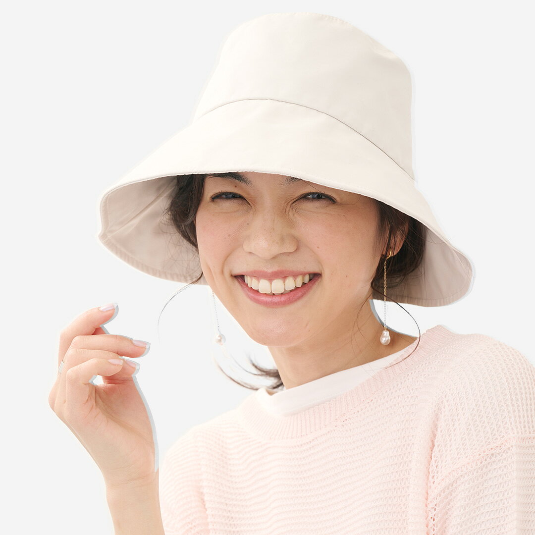 【KEYUCA公式店】撥水遮熱遮光フェイスガード付きハット（保冷剤ポケット付き）[帽...