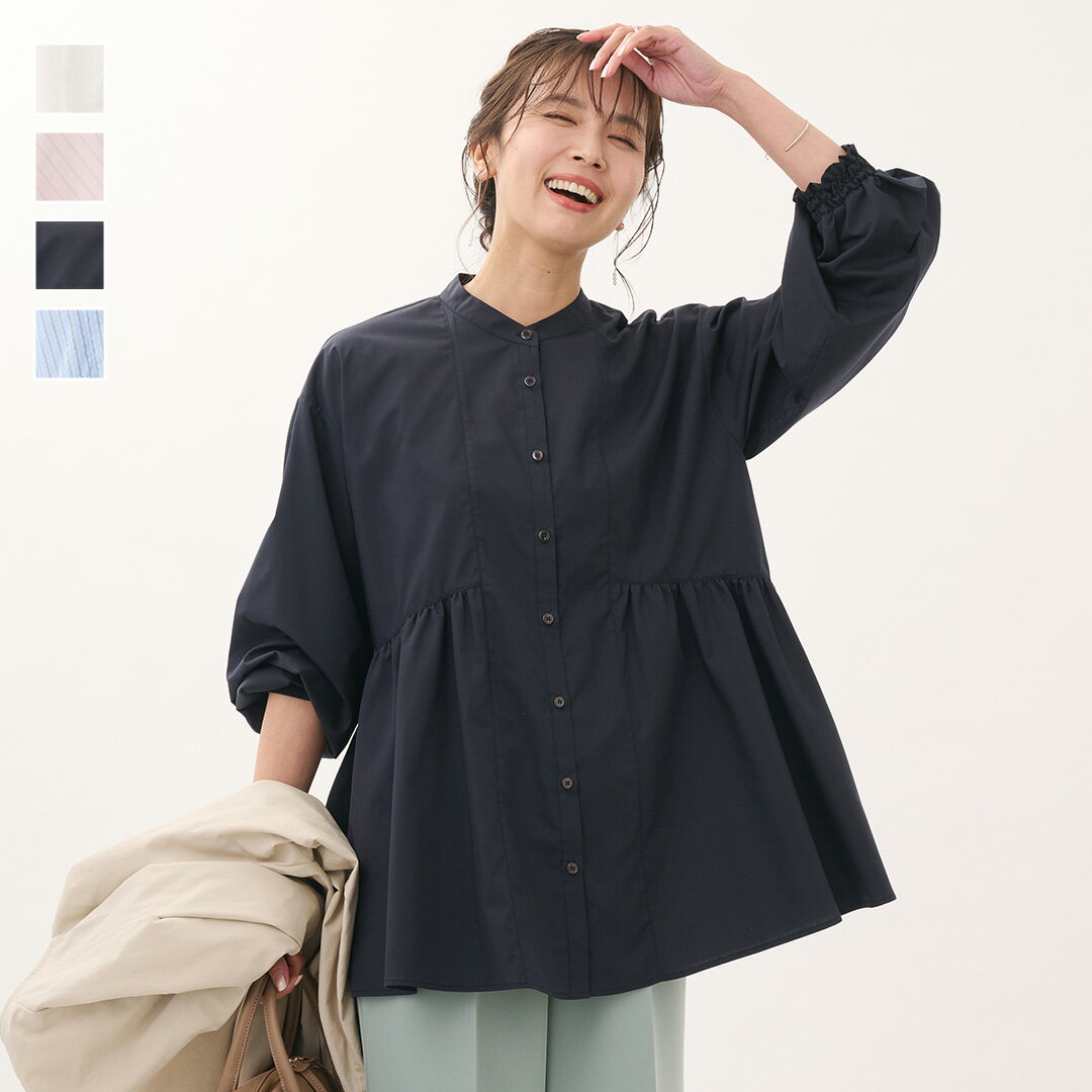 【KEYUCA公式店】ケユカ 【すごナノ撥水】ペプラムシャツチュニック[レディース トップス チュニック シャツ ブラウス 撥水 防汚 春 おしゃれ 30代 4...