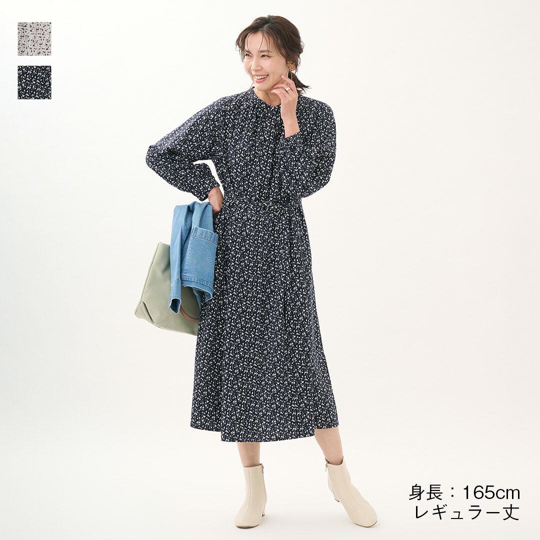 【KEYUCA公式店】ケユカ 【すごナノ撥水】ベルト付ギャザーワンピース[レディース ワンピース ワンピ ギャザー シャツワンピ 撥水 防汚 春 おしゃれ 30代 40代 50代 洗える ウォッシャブル 通販](4.0)