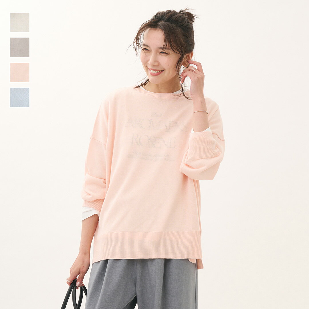 【KEYUCA公式店】ケユカ クルーネックニットチュニック[レディース トップス チュニック ニット クルーネック シンプル 透け感 春 春夏 おしゃれ 30代...