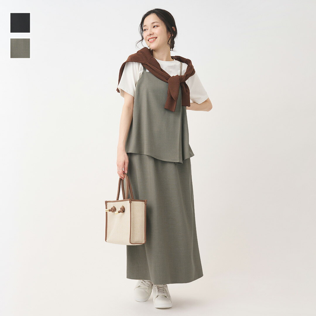 Rakuten - 【KEYUCA公式店】ケユカ レイヤードキャミワンピース[レディース ワンピース ワンピ キャミ キャミソール キャミワンピ セットアップ風 夏 ウォッシャブル おしゃれ 30代 40代 50代 洗える キャミソールワンピース ロングワンピース ロング丈 レイヤード きれいめ 夏ワンピ]
