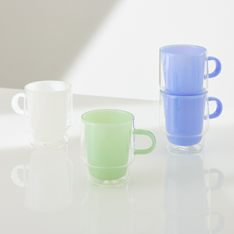 乐天商城 - 【KEYUCA公式店】ケユカ Crist 耐熱スタッキングティーカップ 160ml [コップ マグカップ 耐熱ガラス 保温 保冷 電子レンジ可 食洗器可]
