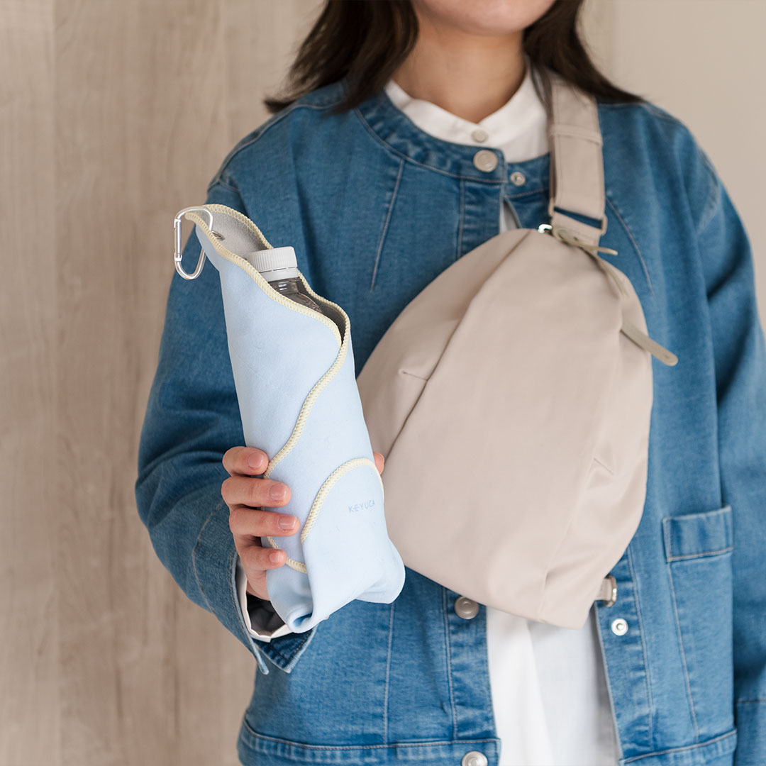 【KEYUCA公式店】ケユカ カラビナ付き巻くだけ保冷クロス 30×30cm [お弁当グッズ 水筒カバー ペットボトルカバー アルミ蒸着フィルム マクロファイバー 可愛い 保温 保冷] 2