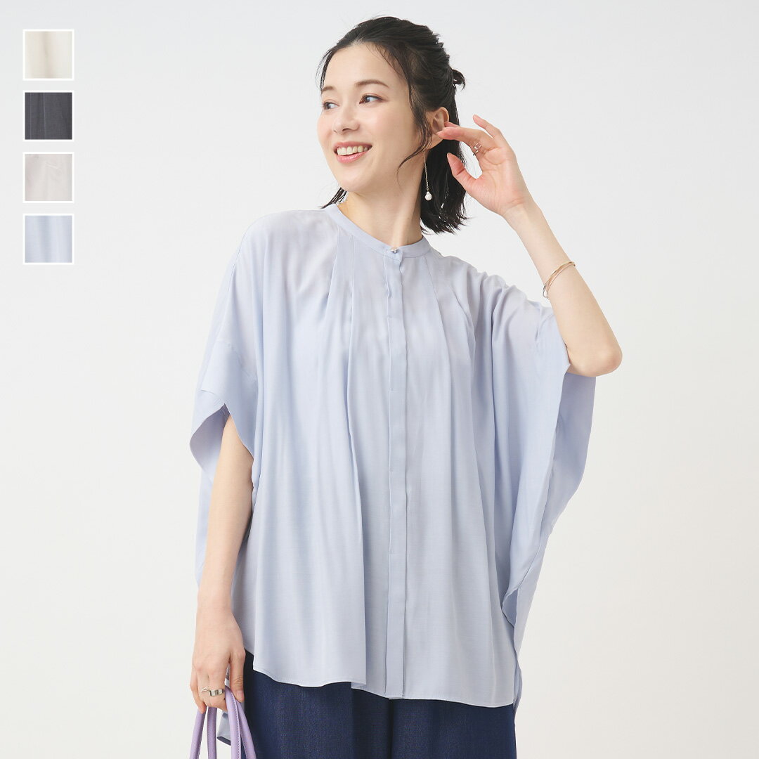 【KEYUCA公式店】ケユカ 【すごナノ撥水】タックドルマンスリーブチュニック[レディース チュニック 撥水 防汚 レディース シンプル おしゃれ 30代 40代 50代 洗える ウォッシャブル 通販]（楽天・KEYUCA）
