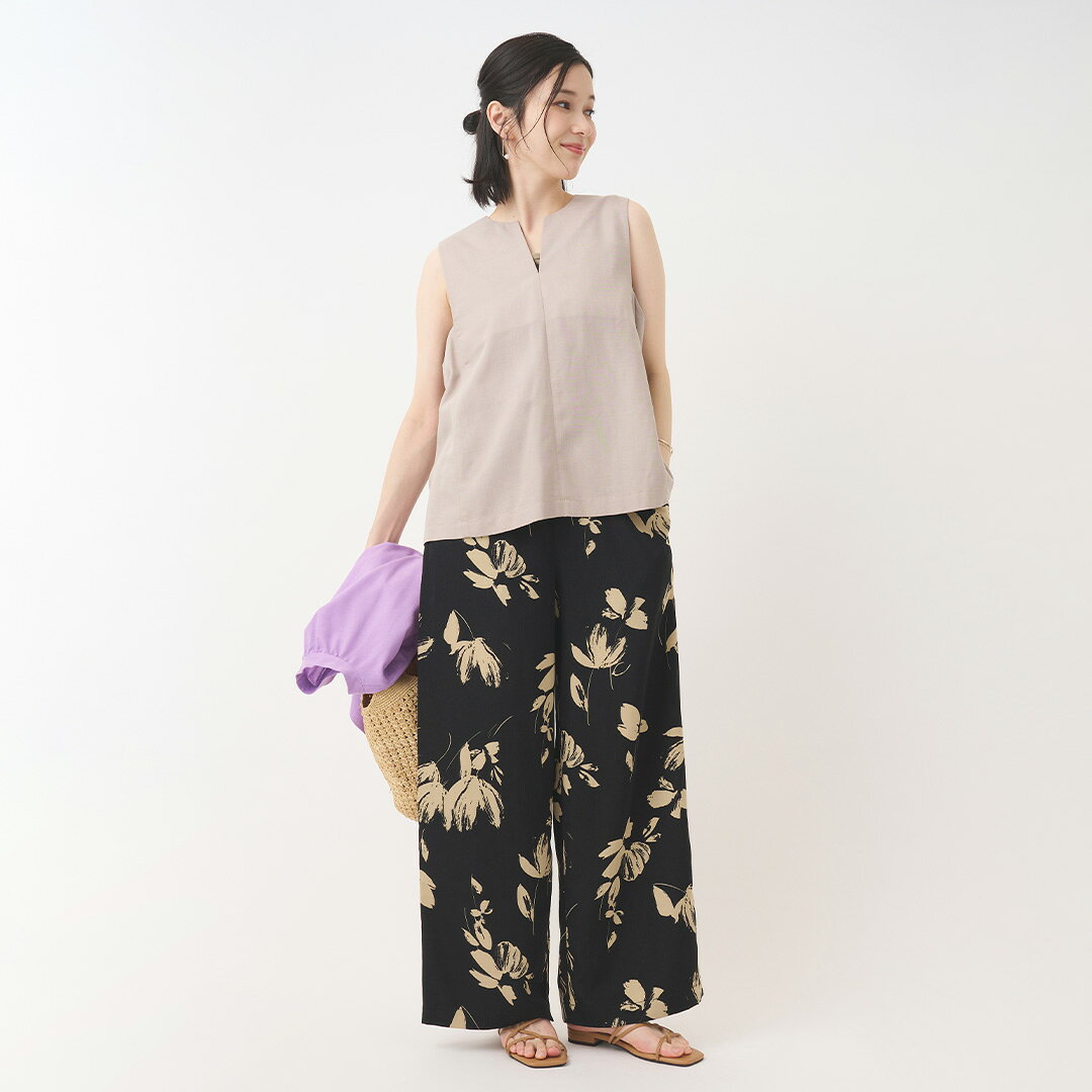 【KEYUCA公式店】ケユカ リネン混キーネックジレ[レディース トップス ジレ ウォッ...