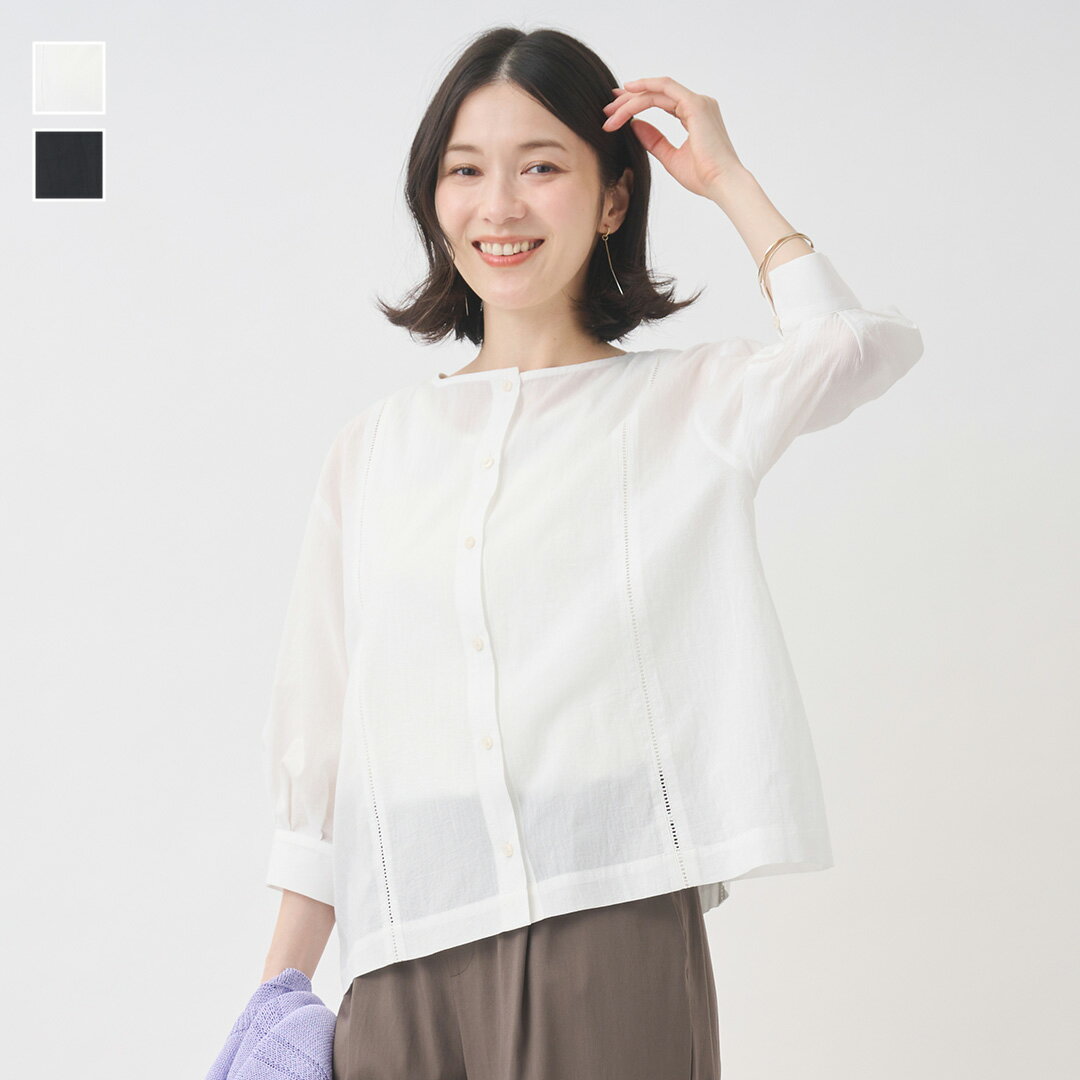 Rakuten - 【KEYUCA公式店】ケユカ 前後2WAYハシゴレースブラウス[レディース トップス ブラウス レース ウォッシャブル ヴィンテージ感 前後2WAY ナチュラル 快適 おしゃれ 30代 40代 50代 洗える ウォッシャブル 通販]