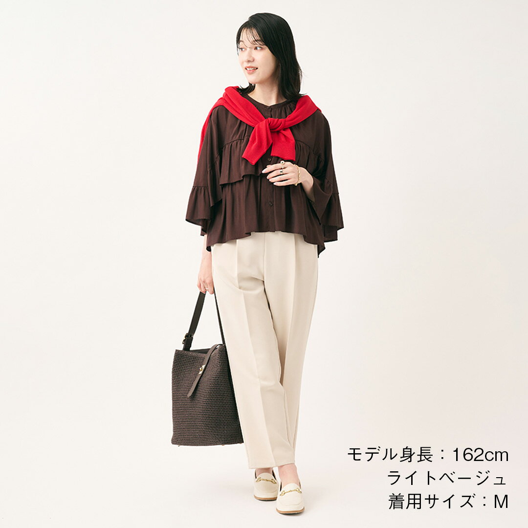 【KEYUCA公式店】ケユカ 【すごナノ撥水】テーパードパンツ[レディース ボトムス 秋 冬 パンツ テーパード 防汚 撥水 定番 美脚 ストレッチ タック 新色 おしゃれ 30代 40代 50代 洗える ウォッシャブル 通販] keyuca-10037130 KEYUCA サンプル画像2